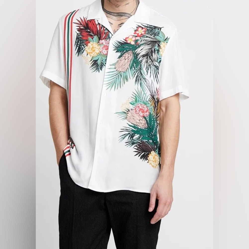 Jaded London Hawaiian Floral Print Men’s Shirt Size XL